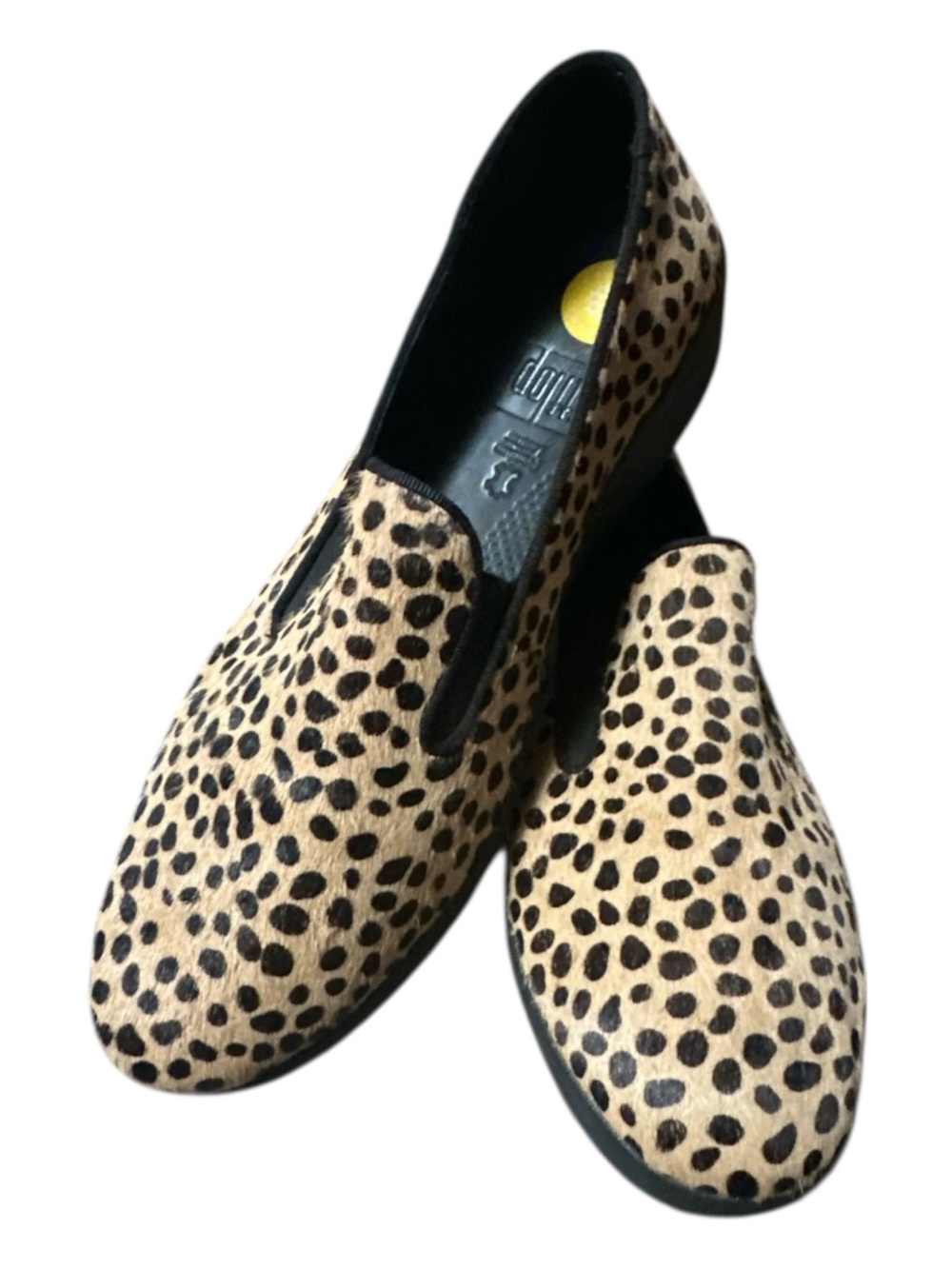 Fitflop Leopard Print Slip-On Flats in Tan and Black